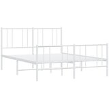  Metalni okvir kreveta uzglavlje i podnožje bijeli 120x190 cm | shoptok.hr