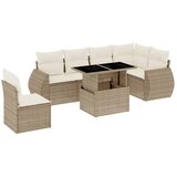 Maison Chic Seti vrtnega pohištva - Vrtna garnitura - Vrtni pohištvo set 7-delna z blazinami bež poli ratan, (21804001) | Shoptok.si