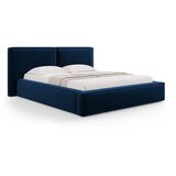 Cosmopolitan Design Tamno plavi baršunasti tapecirani bračni krevet s prostorom za odlaganje s podnicom 180x200 cm Arendal – | shoptok.hr