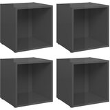 TV ormarići 4 kom sjajni sivi 37 x 35 x 37 cm konstruirano drvo | Eponuda.com