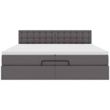  Otomanski okvir kreveta s madracem sivi 200x200cm umjetna koža | shoptok.hr