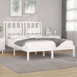  Posteljni okvir bel iz trdne borovine 135x190 cm 4FT6, (20906572) | Shoptok.si