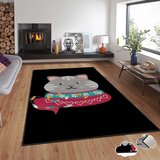 Conceptum Hypnose Tepih sa novogodišnjim motivima Asr-Crpt-42, Pravougaoni, 120 x 180 cm, Crni | Eponuda.ba