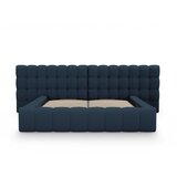 Micadoni Home Temno modra oblazinjena zakonska postelja s prostorom za shranjevanje z letvenim dnom 180x200 cm Mamaia – | Shoptok.si