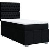 vidaXL Box spring postelja z vzmetnico črna 90x200 cm blago | Shoptok.si