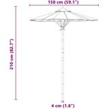  Vrtni suncobran Tamno siva Ø 150 x 210 cm bambus | shoptok.hr