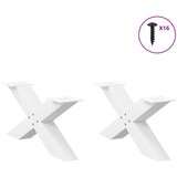  Noge za klub stolić X-oblik 2 kom Bijele 70 x (30-31) cm Čelik | shoptok.hr