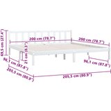 vidaXL Okvir za krevet od masivne borovine bijeli 200 x 200 cm | shoptok.hr