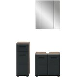 MID.YOU Kopalnica Ice, Črna, Barva Hrasta, 3-Delna | Shoptok.si