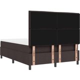  Postelja s škatasto vzmetjo z vzmetnico temno rjava 140x200 cm tkanina, (22083385) | Shoptok.si