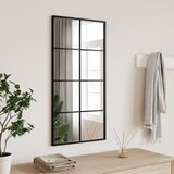 vidaXL Zidno ogledalo crno 40 x 80 cm pravokutno željezno Cijene