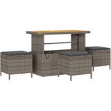 vidaXL 14 delna vrtna sofa garnitura z blazinami siva poli ratan akacija | Shoptok.si
