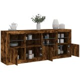 vidaXL Komoda s LED svjetlima boja dimljenog hrasta 164 x 37x 67 cm Cijene
