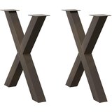  Noge za blagovaonski stol u obliku slova X, 2 kom, prirodni čelik, 80 x (72-73) cm, čelik | shoptok.hr