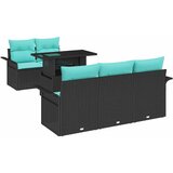 vidaXL Vrtna sedežna garnitura z blazino 6 pcs Črna Poliratan, (5000146125) | Shoptok.si