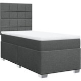 Krevet s oprugama i madracem tamnosivi 90x200 cm od tkanine | shoptok.hr