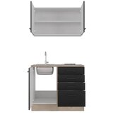 Flex-Well Majhna Kuhinja Capri, Črna, Hrast | Shoptok.si