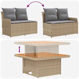  Naslonjač za vrt s podiznim stolom 2 Komad Bež i svijetlo siva | shoptok.hr