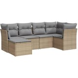  The Living Store Vrtna sedežna garnitura 6-delna z blazinami bež poli ratan - Vrtna Sedežna Garniture, (21451193) | Shoptok.si