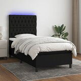 The Living Store Box spring postelja z vzmetnico LED črna 100x200 cm blago - Box Spring Postelja, (21515460) Cene
