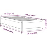 vidaXL Okvir za krevet bijeli 90 x 190 cm od masivne borovine | shoptok.hr