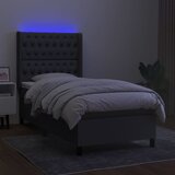  Krevet box spring s madracem LED tamnosivi 90x190 cm tkanina | shoptok.hr