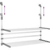  Stalak za sušenje za balkon 89 x 25 x (60 - 95) cm aluminijski | shoptok.hr
