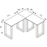 MID.YOU Kotna Pisalna Miza Lona, Antracit, Črna, 160x160cm | Shoptok.si
