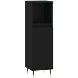 Maison Chic Kopalniška omarica - Kopalniški kabinet črna 30x30x100 cm inženirski les, (21794766) Cene