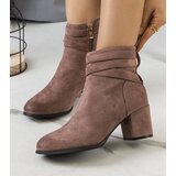 Gemre Brown heeled ankle boots Fletcher Cene