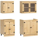  Cabinet s policom SKI 4 pcs Medeno Smeđa Čvrsto borovo drvo | shoptok.hr