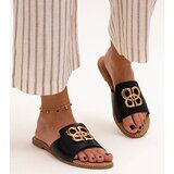 Gemre Black flip-flops decorated with a Perkin buckle | shoptok.hr