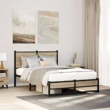 vidaXL Metalni okvir kreveta s uzglavljem boja hrasta sonome 120x190cm | shoptok.hr