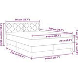 vidaXL krevet s opružnim okvirom s madracem i LED tamnosiv 140x200 cm tkanina | shoptok.hr
