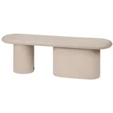 Bež oblazinjena klop iz volne Rull –