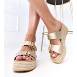  Golden platform espadrille slides Arhana | Shoptok.si