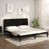 Maison Chic Posteljni okvir - Dvoposteljna postelja - Zakonska postelja črn iz trdne borovine 200x200 cm-J4880, (21765878) | Shoptok.si