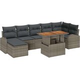vidaXL 8-dijelni vrtni blagovaonski set s jastucima siva poli ratan akacija | shoptok.hr