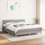  Box spring postelja z vzmetnico svetlo siva 180x200 cm blago, (20846862) Cene