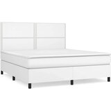  Box spring postelja z vzmetnico bela 180x200 cm umetno usnje, (20901819) | Shoptok.si
