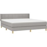  Box spring postelja z vzmetnico svetlo siva 160x200 cm žamet, (20790280) | Shoptok.si
