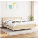 vidaXL Krevet s oprugama i madracem krem 160x200 cm od tkanine Cijene