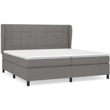  Box spring postelja z vzmetnico temno siva 200x200 cm blago, (20761123) | Shoptok.si