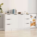  Komoda 3 kosi bel inženirski les, (20654861) | Shoptok.si