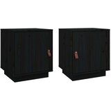  Nočna omarica 2 kosa črna 40x34x45 cm trdna borovina, (20732721) | Shoptok.si