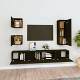  5-dijelni set TV ormarića crni od konstruiranog drva | shoptok.hr
