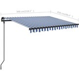  Tenda na ručno uvlačenje sa stupovima 3 x 2 5 m plavo-bijela | shoptok.hr