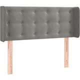  Uzglavlje s ušima svjetlosivo 83x16x78/88 cm baršunasto | shoptok.hr