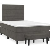 Box spring krevet s madracem tamnosivi 120 x 200 cm baršunasti | shoptok.hr