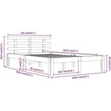  Posteljni okvir iz trdnega lesa 135x190 cm, (20906071) | Shoptok.si